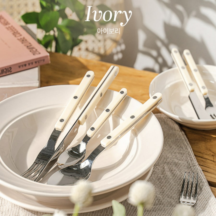 フランスカトラリーセット デザート用 SABRE Bistro カトラリー デザート 3点セット［13色］ シルバー ピンク