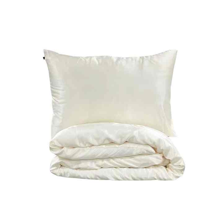 サテン 布団カバー＆枕カバーセット ［24色・4サイズ］