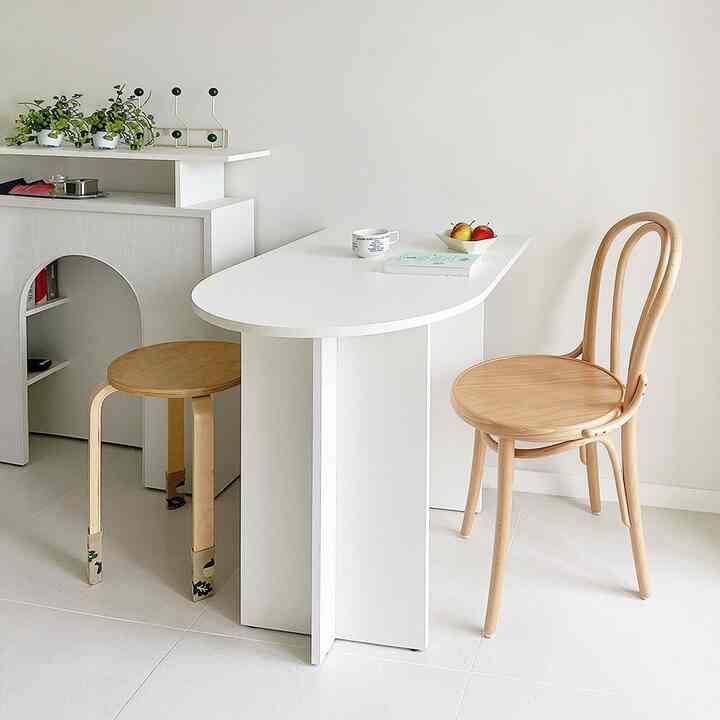 ホームカフェ 半楕円形 ダイニングテーブル 100cm