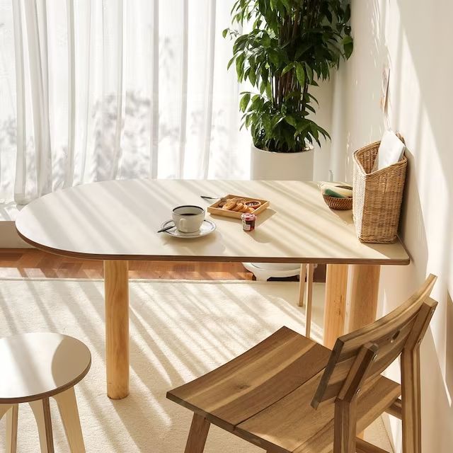 FORHOME RIA 半楕円形 ダイニングテーブル (115cm) ベージュ ベージュ