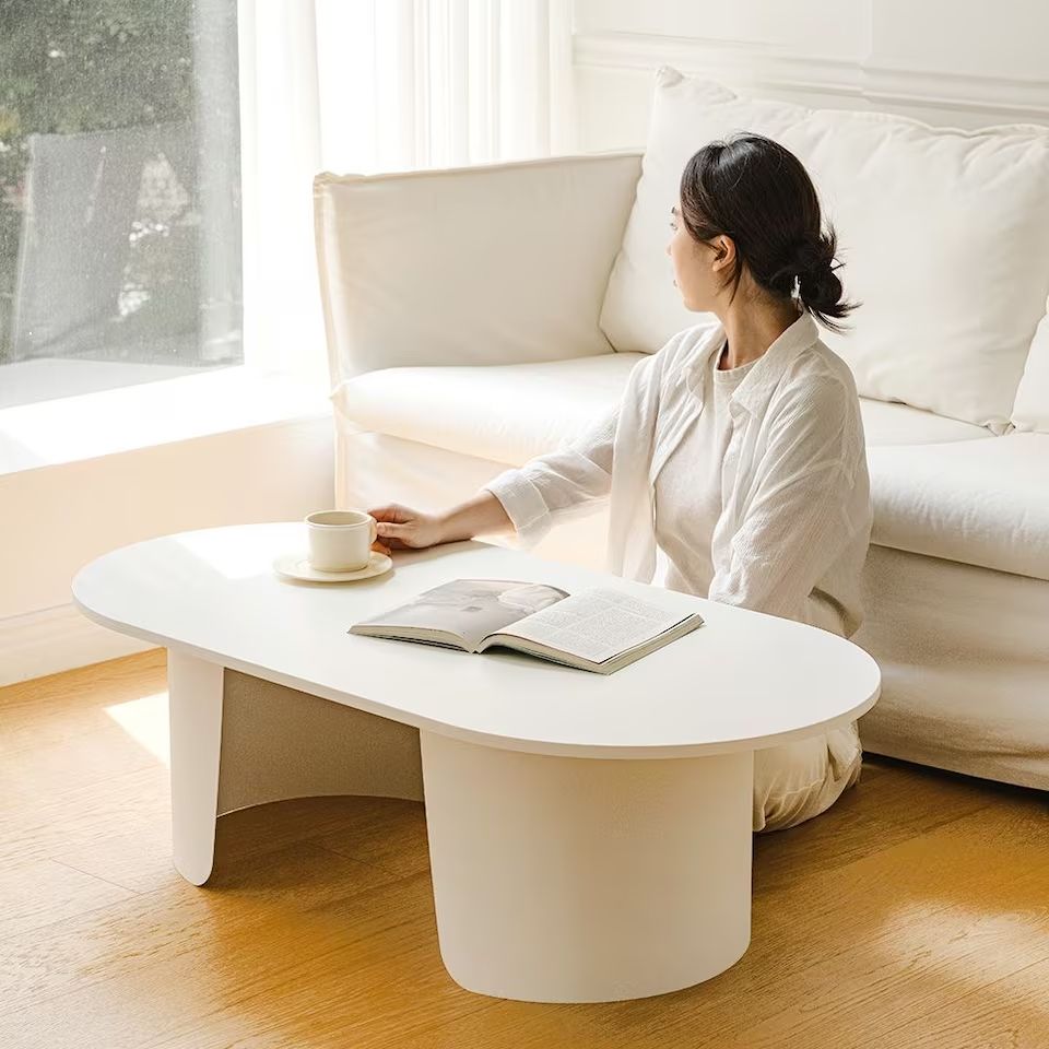 woodray ローテーブル センターテーブル ホワイト 加工木材 奥行き