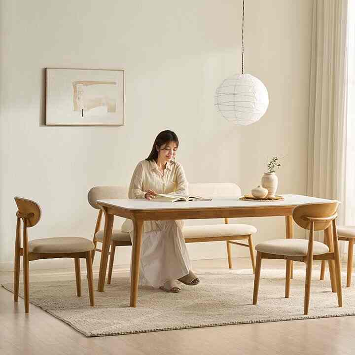 NAPOLI ポーセリン 4人用 テーブル 140cm［2色］