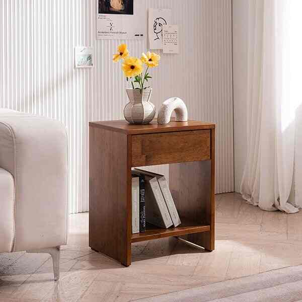 Daily ウッド サイドテーブル 引き出し型