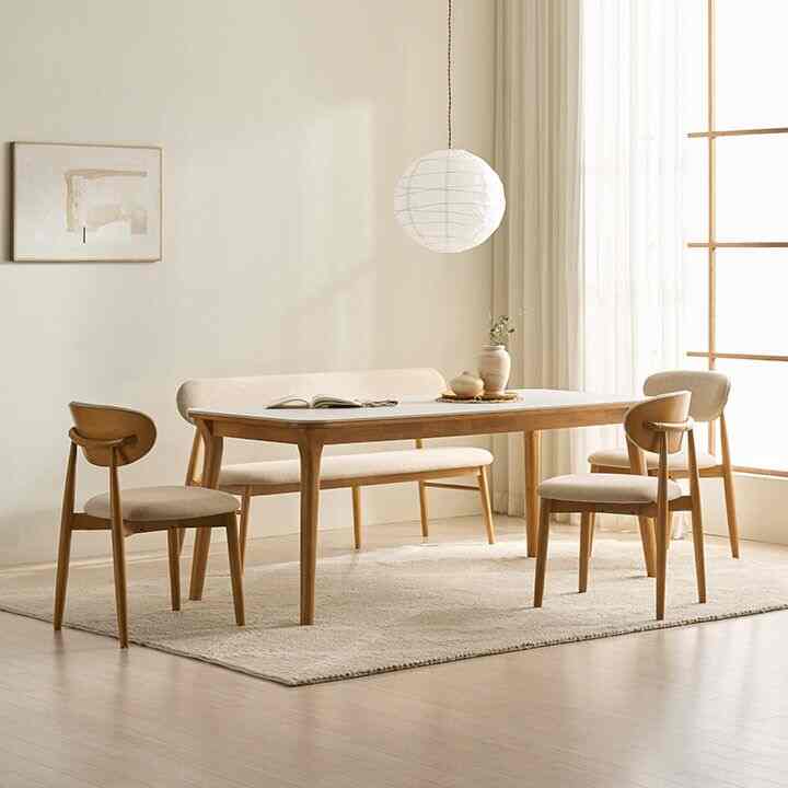 NAPOLI ポーセリン 6人用 テーブル 180cm［2色］