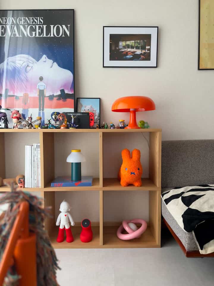 無印のスタッキングシェルフにスッポリ収まってます🐰🫶🏻

#無印良品 #ブルーナボンボン