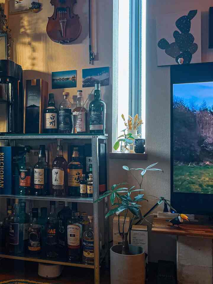 ホームバー
IKEAのシェルフ

#IKEA
#バー
#ホームバー 
#ホームバーインテリア 
#観葉植物 