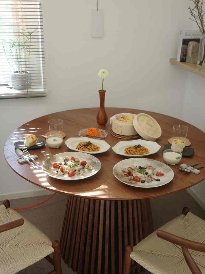 先日夫の誕生日だったので少しおしゃれメニュー🥂
#リビング #ダイニング #ダイニングテーブル #和モダンインテリア　#和風モダンインテリア