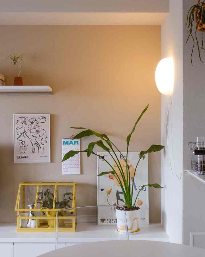 植物と光でつくる、心地いい朝時間

壁付けライトのやわらかい光と、グリーンのバランスがちょうどいい。

お気に入りのポスターやカレンダーも、気分を上げてくれるポイントです。

小さなスペースでも、自分らしく整えると居心地がぐっとよくなる気がする。

#植物のある暮らし #カフェ風インテリア #壁面インテリア #ohouseアンバサダー #北欧ナチュラル #kallblixt #ikea購入品 #子供のいるリビング  #トービアス #cozyhome #リビングダイニング #観葉植物のある部屋 #roomdesign #植物と暮らす #ハンギングポット #cozylivingroom #akerbar #ikea