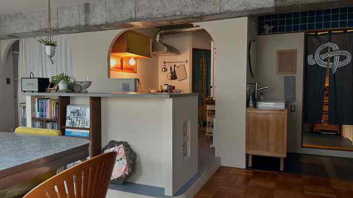 #キッチン #ダイニング 
#アーチ型壁 #アーチ #洗面器 #洗面台 
#リノベーション 