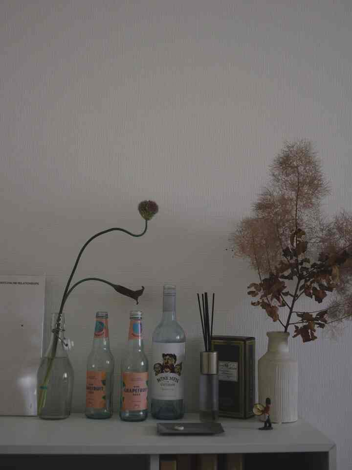 ベッドルームには美味しかったお酒やジュースの可愛いボトルが増えて行くのでそこにお花を挿してます🌱
お気に入りの空間☻
#ベッドルーム #フラワーベース #EKET #2人暮らし #ふたり暮らし #お花のある生活