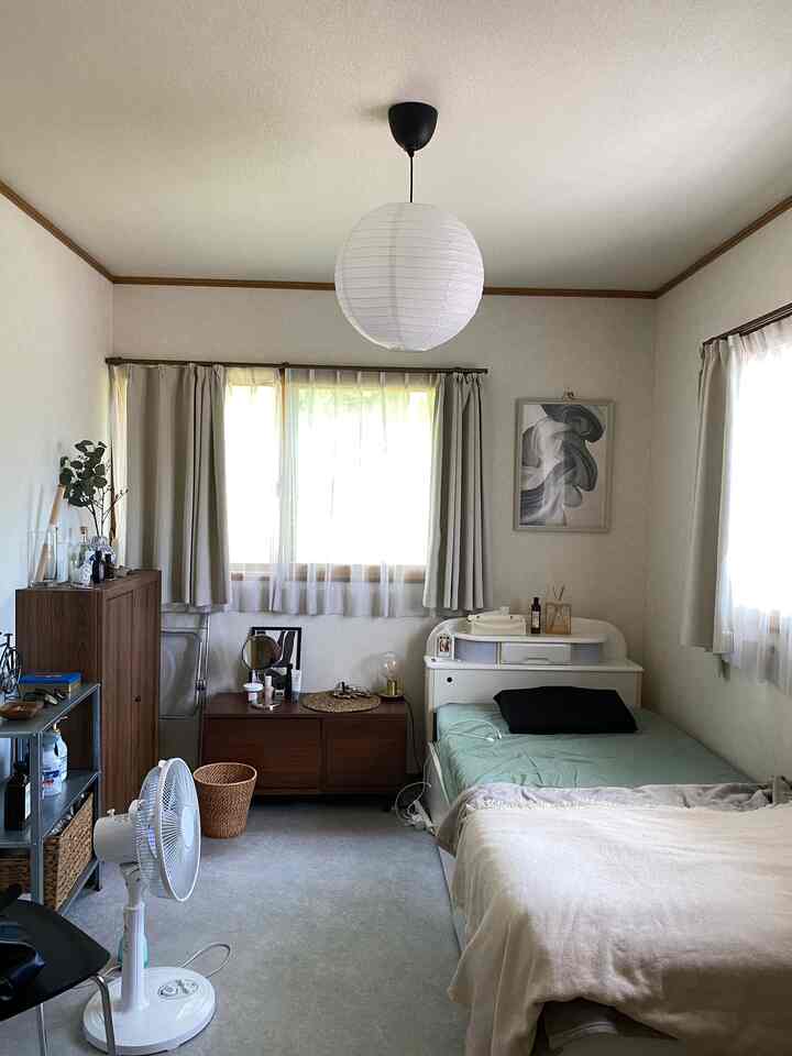 #ikea #temu #ペーパーランプ　#寝室　#ワンルーム家具配置 #北欧インテリア #北欧 #シンプルな暮らし 