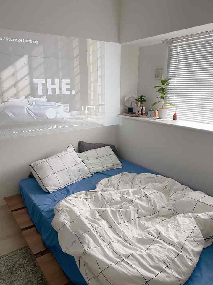 my bed room🛏️🩵🤍🩵

#ベッドルームスタイリング #寝室スタイリング #寝室 #ベッドルーム #IKEA #IKEA寝具 