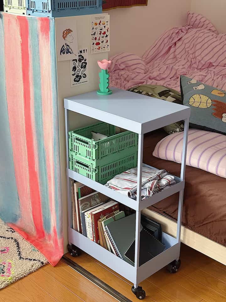This super convenient and cute cart can be used in the living room or moved to the bathroom.

#Cart #収納