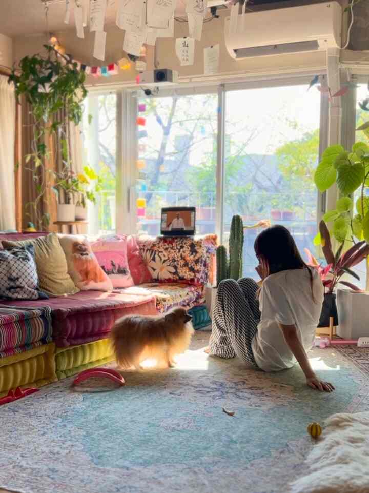 #西陽のリビング　#夏の午後　#ヴィンテージラグ