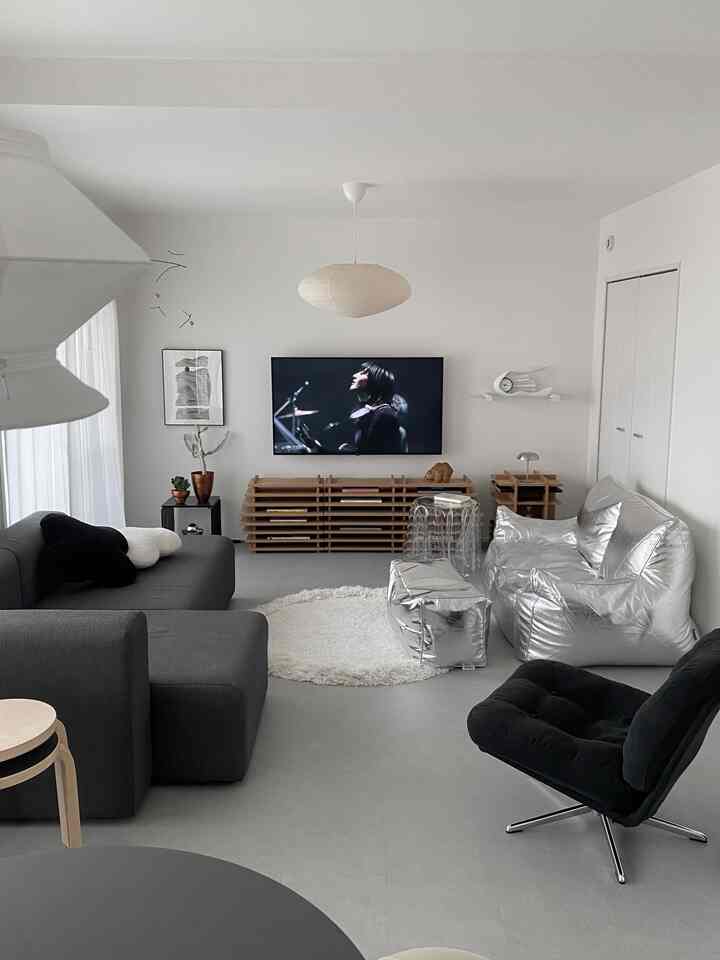 TOM 2人掛け ビーズソファ シルバーを使ったコーディネート 1