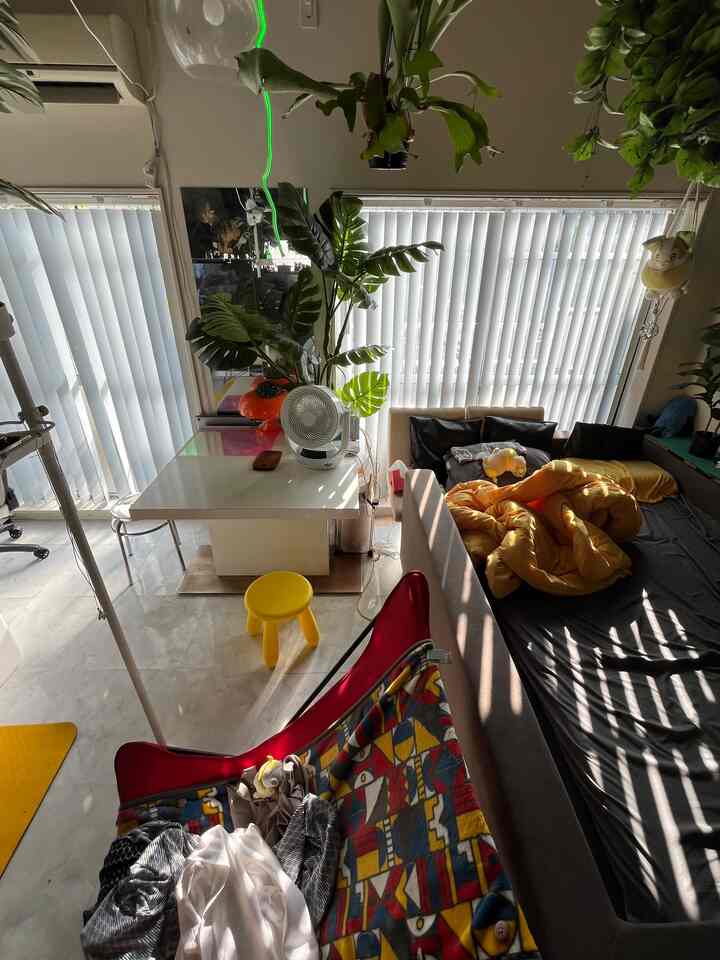 さぶあかです。
以前より部屋がカラフルになってるのですが、イエローを取り込むことが最近多いです。好きなポケモンの影響かもしれません。

ヨガマットは常設でチェアを畳めばすぐ筋トレが出来るようにしてます。トレーニングは導線が大事...ちなみにバルコニーにエアロバイクを置いているのですが、やらなくなりました泣

#ワンルーム #賃貸インテリア #観葉植物 #最高な採光 #リノベーション #diyリフォーム #cozy 