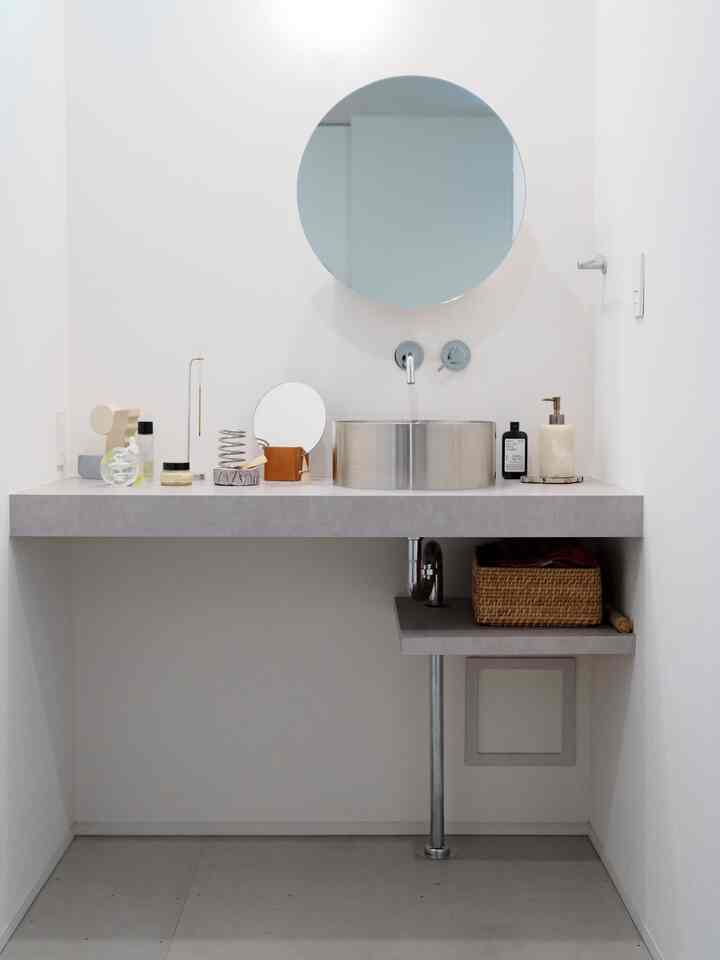 お気に入りの洗面空間🌿
寒色系でまとめています😌
#washbasin #造作洗面　#洗面　#サンワカンパニー