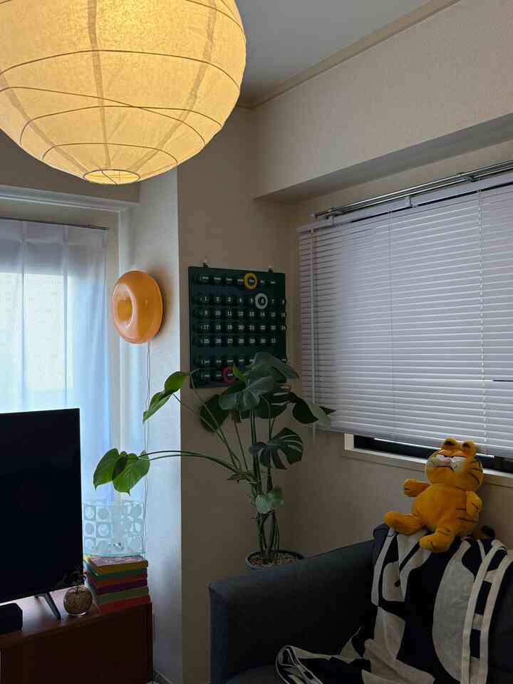 天気の悪い日も、灯りが綺麗でそれはそれで好き🙂‍↕️晴れが一番だけどね🌞
古着屋さんで見つけたモロッコラグが仲間入りです🇲🇦

#1LDK #12畳インテリア #12畳 #ふたり暮らしインテリア #roomtour #myroom #myhome #賃貸インテリア #お部屋紹介 #モロッコラグ #ミッドセンチュリー #二人暮らしインテリア 