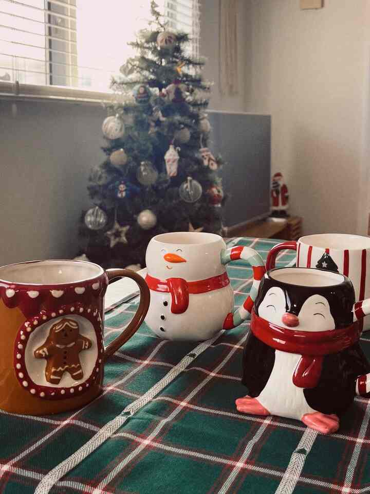 #クリスマスマグ　
家族ぶん そろった𖠚໊