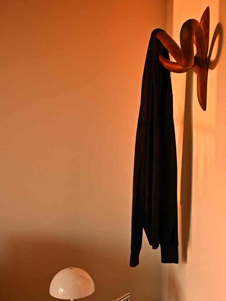 #リビング　#コートハンガー　#ルイスポールセン　#パンテラ　#アイリーングレイ　#ソファ　
ソファ横にコートハンガーを置いてます。
寒い季節はさっと羽織れる服を用意しておくと便利です🐏


■購入先はリンクより🛒🔗
コートハンガーはnomonというスペインのメーカーです🇪🇸
時計は取扱店があるのですが、その他は取扱店がなく、スペインから輸入して使っています。
材質はウォールナットです🪵
