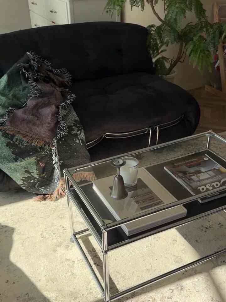 めっきり黒にハマっております

#rivingroom #賃貸インテリア　#無機質インテリア　#japandi #midcentury #bauhaus