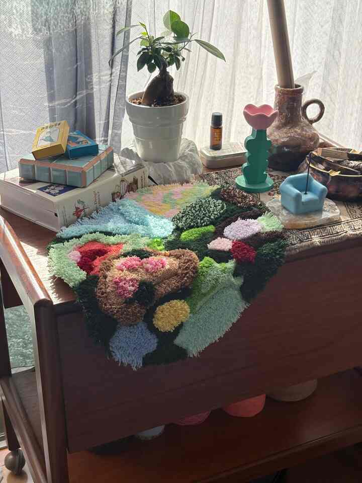 作ったガーデンラグ🪴

#カラフルインテリア #北欧ヴィンテージ