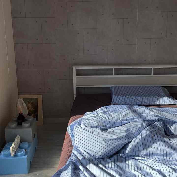 クラシック ストライプ 布団カバー ブルー［3サイズ］を使ったコーディネート 3