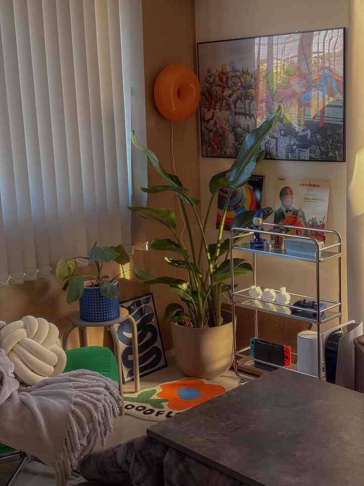 ⁡
カラフルなポスターに変えたので、
周りの色も足しました🪄
ネイビーが使いやすいというのが新たな発見💡
⁡
#2026Ohouse新生活
#カラフルインテリア
#映画ポスター
#アートポスター
#アメリカン雑貨
#観葉植物