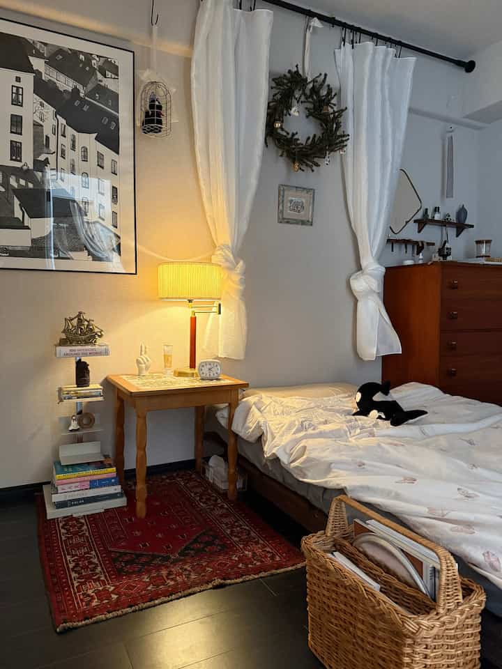 少しずつ、居心地良くなっている寝室🛏️
#寝室　#インテリア　#ヴィンテージ　リノベーション　#中古マンション