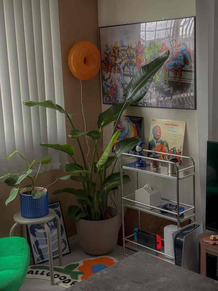 ステンレスワゴンと観葉植物の相性って
とってもよいと思うのです◎

#観葉植物
#ステンレスワゴン
#賃貸インテリア
#カラフル
