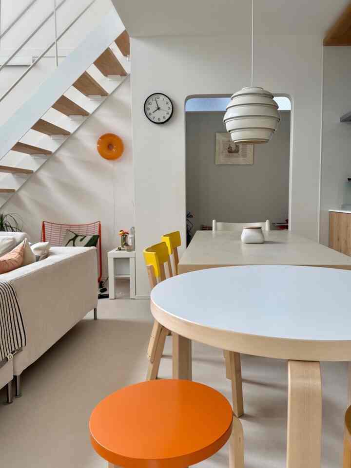 Dining room
I love the colorful chairs 🪑

#artek #actus