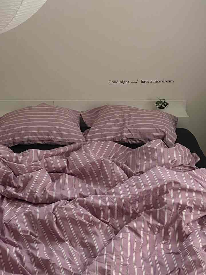 bed room update 🛌🌿
⁡
布団カバーを新しく。
ストライプがかわいいの🦓
⁡
色味も絶妙で今の気分にぴったり 𓈒 𓏸 
⁡
---
⁡
Small details that change the mood of my room. ✨
⁡
#bedroom #寝室 #ベッドルーム #布団カバー #ストライプ