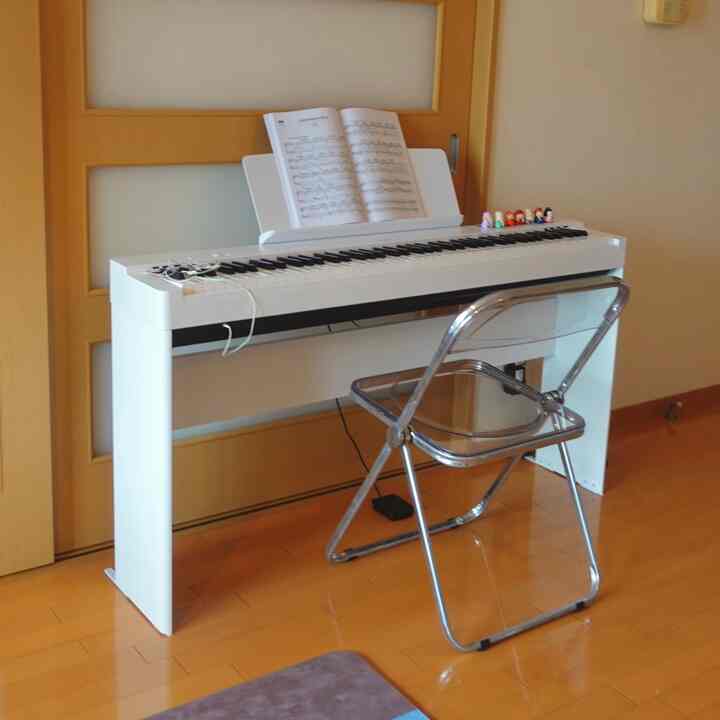 ピアノを楽しむスペース🎹♩

我が家はそんなに広くないので椅子は
クリアチェアで圧迫感が出ないように✨

使わない時は折り畳められるので
来客用としても重宝します♡

七福神の置物を飾って
我が家を見守ってもらってます☺️

#ピアノ #リビング #1LDK