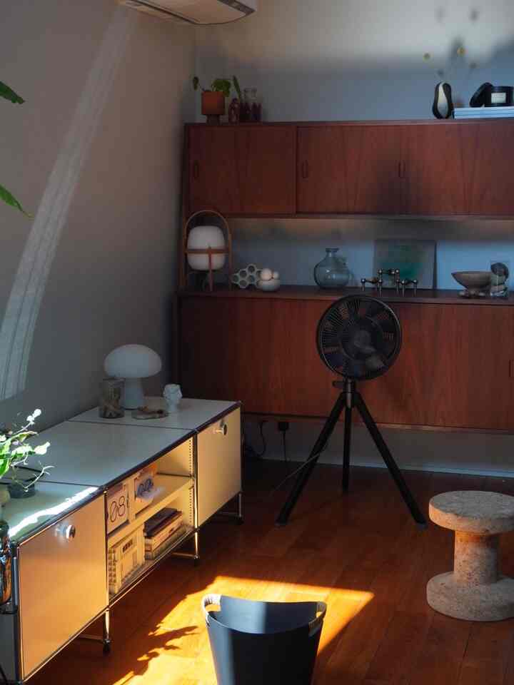 この時期だけ現れる
光の虹

お気に入りのゴミ箱を迎えて
リビングのありのままがより好きになってる

#ゴミ箱　#フィンユール　#オルスコフ　#ヴィンテージキャビネット　#usmハラー

