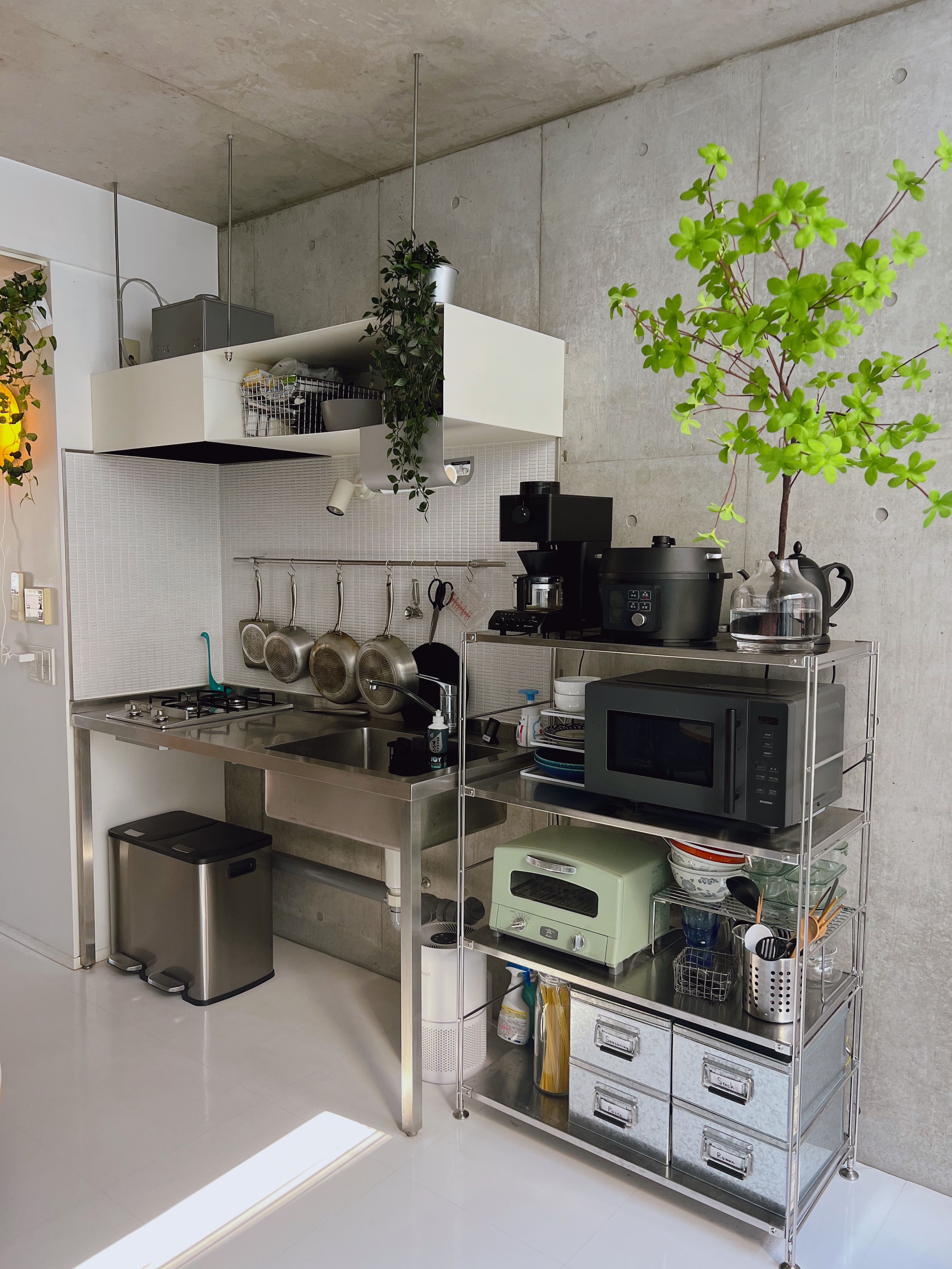 無印良品 ステンレスユニットシェルフ ステンレス棚セット ワイド 中