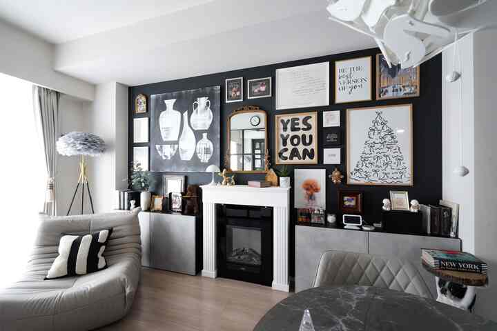 🇯🇵 2LDK｜マントルピースとギャラリーウォールが主役🖼️夫婦と犬が暮らすコンパクトなマンション