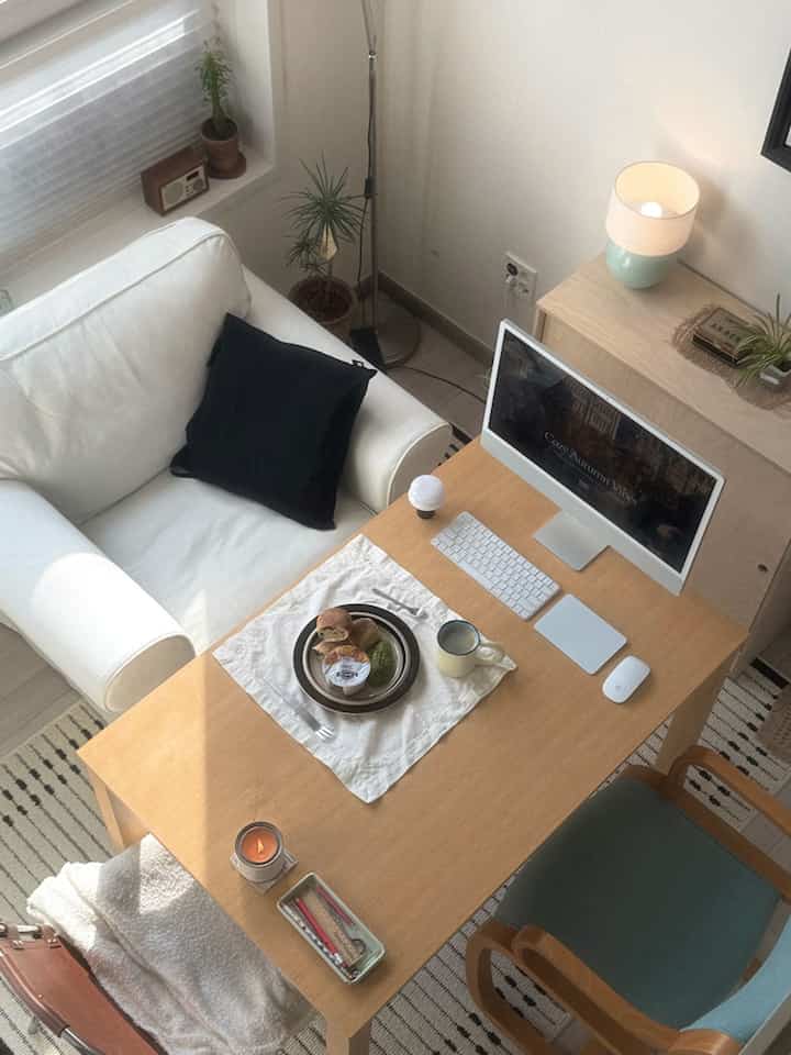 🇰🇷 1R|白×ウッドのロフト部屋🌿ミントを効かせてヴィンテージに