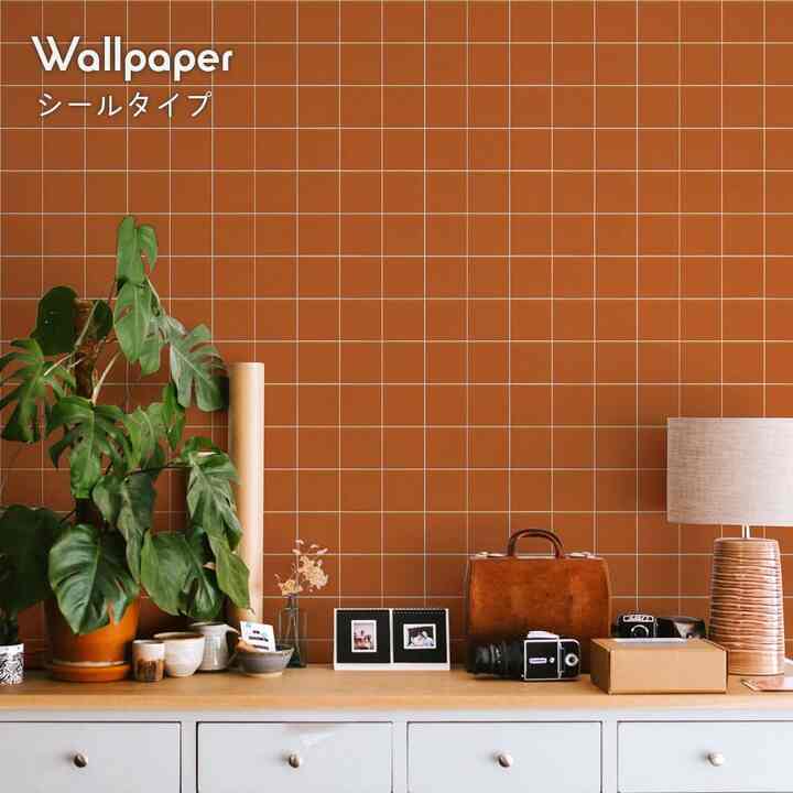 はがせる壁紙 シールタイプ レトロトレ タイル レトロポップ (49cm×3mサイズ) TRT-ST02 スクエアタイル