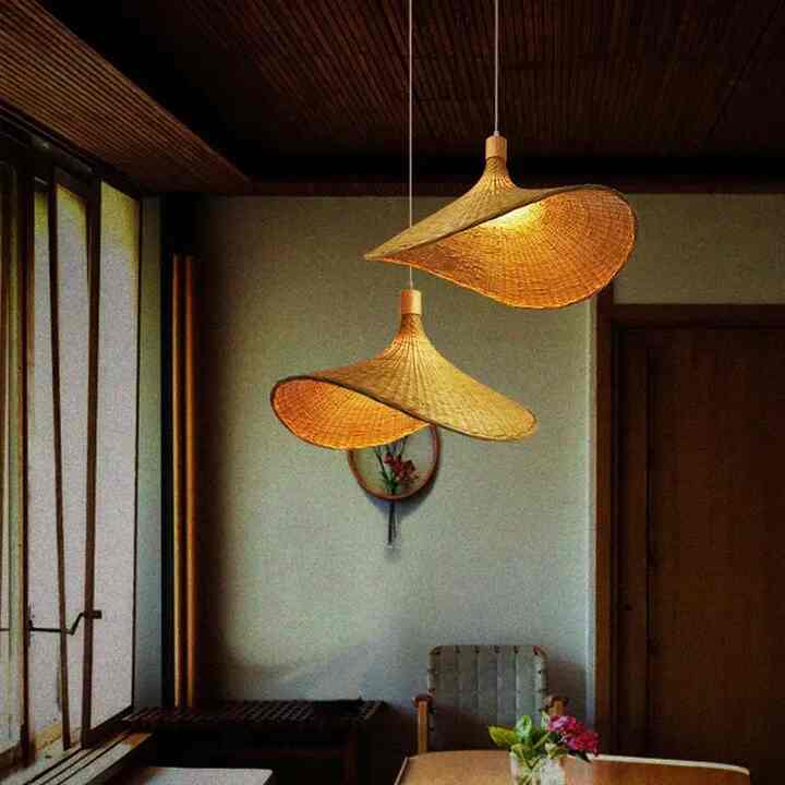 手作り竹編みペンダントライト