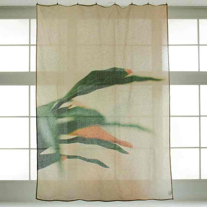 麻のマルチクロス Orchid in a Cafe