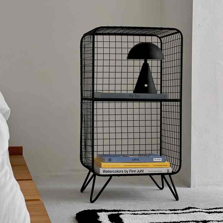 ART OF BLACK ブラック スタンド付き スチールメッシュ 2段ラック | 棚