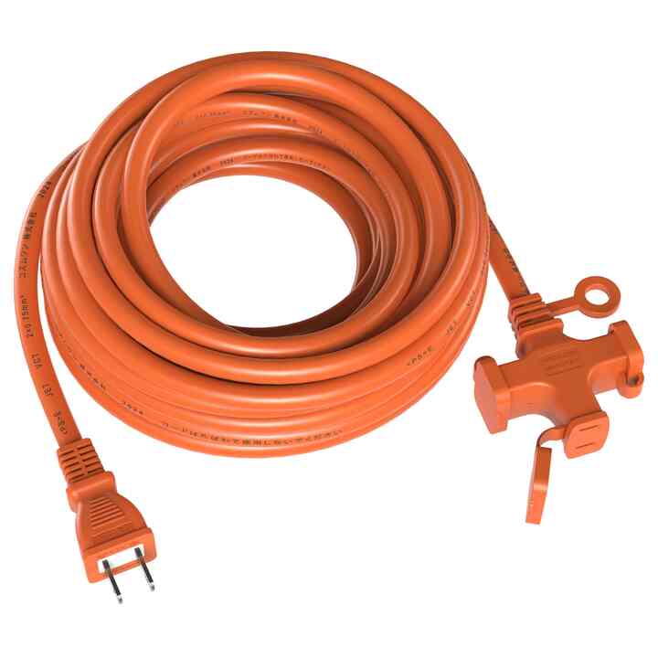 3分配延長コード オレンジ 10m