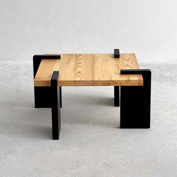 天然木 スクエア コーヒーテーブル 66×66cm