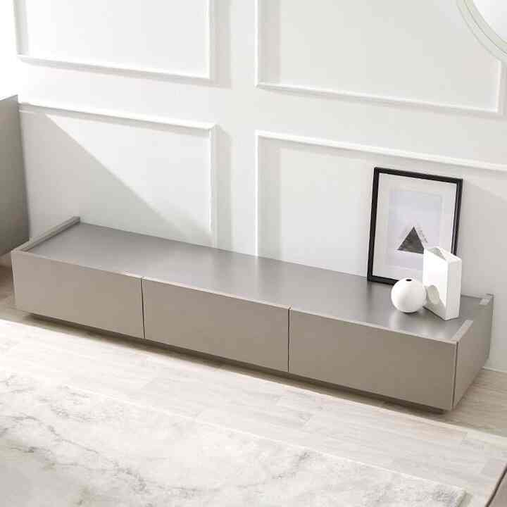 日本製 ローテレビ台 半完成品 収納付 ステンレス天板