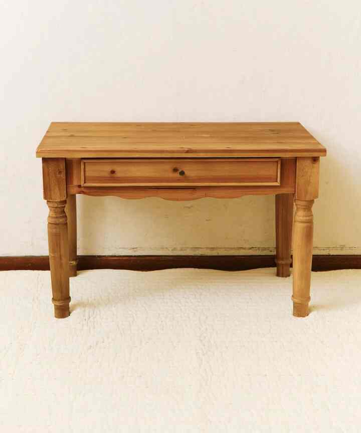 《引き出し付き》カントリーローテーブル／キルトカントリー