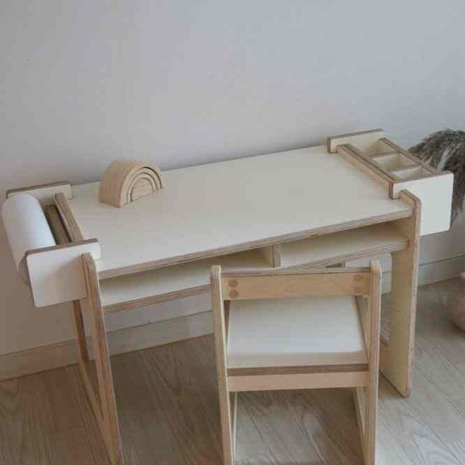 2人掛け キッズテーブル［2色・2種］