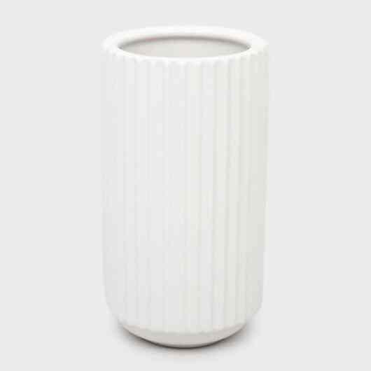艶なし ストライプ 円筒形フラワーベース ［3色］