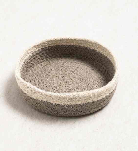 円形 黄麻 バスケット 小［2色］