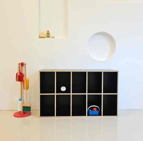 バニー 本棚 2段 ブラック［2種］