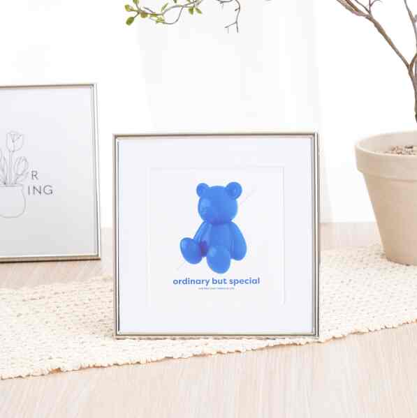 シンプルスチール正方形額縁シルバー 7×7